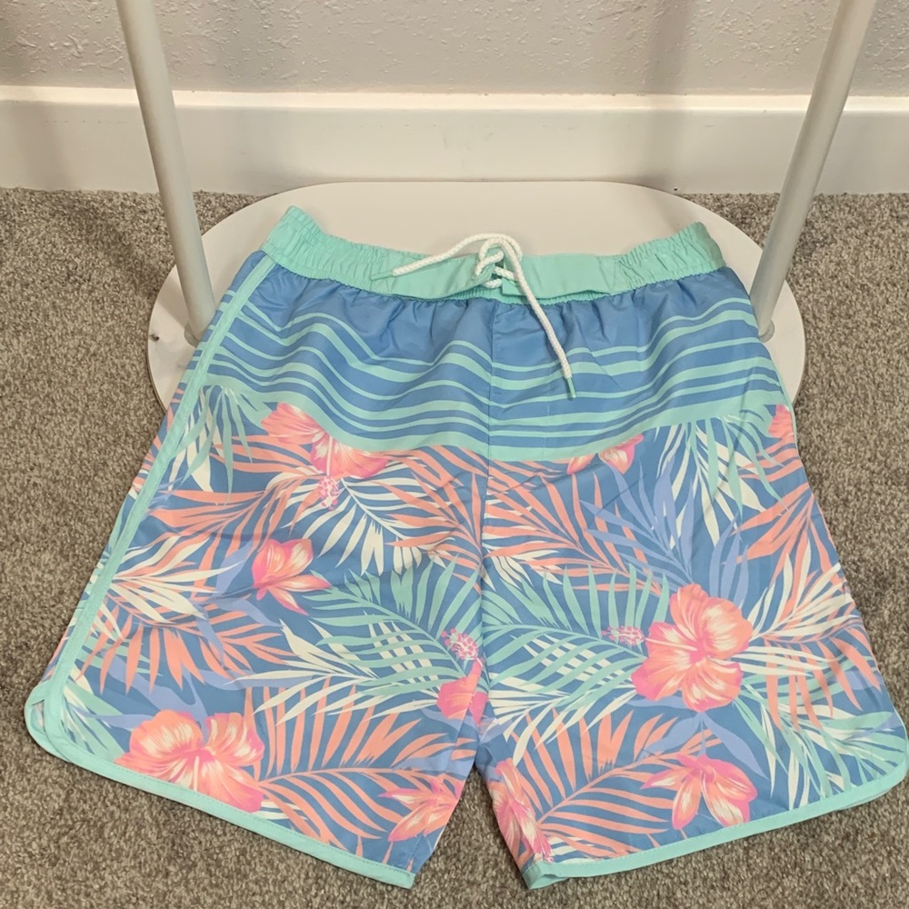 Tommy Bahama‎ Kids Swim Trunks - Blue and Pink Floral